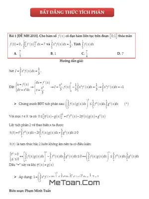 Ứng Dụng Bất Đẳng Thức Tích Phân Giải Bài Toán Tích Phân Nâng Cao - Phạm Minh Tuấn