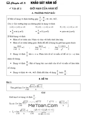 Chuyên Đề Khảo Sát Hàm Số - Trung Tâm LTĐH Vĩnh Viễn