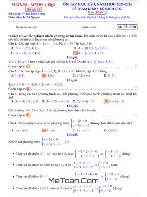 Tổng Hợp Bộ Đề Ôn Tập Học Kỳ 1 Toán 10 Chân Trời Sáng Tạo 2025 - 2026 Có Lời Giải