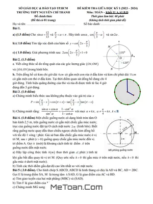 Đề giữa học kì 1 Toán 11 năm 2023 – 2024 trường THPT Nguyễn Chí Thanh – TP HCM