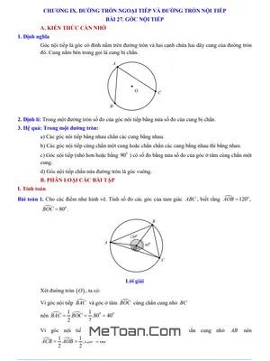 Tổng Ôn Đường Tròn Ngoại Tiếp, Nội Tiếp Toán Lớp 9: Phân Loại Và Bài Tập Chi Tiết