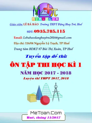 Bộ Đề Ôn Tập Thi HK1 Toán 12 Năm Học 2017 - 2018 - Lê Bá Bảo