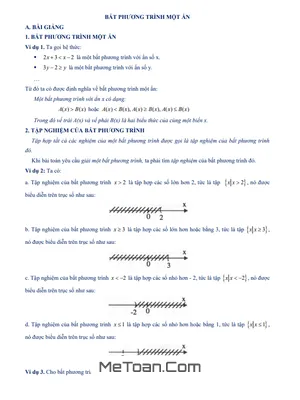 Chuyên Đề Bất Phương Trình Một Ẩn Lớp 8 - Tóm Tắt Lý Thuyết, Phân Dạng Và Bài Tập