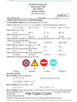 Tải Đề thi cuối kì 1 Toán 6 năm 2024 – 2025 trường Ban Mai (Hà Nội) [Có Đáp Án]