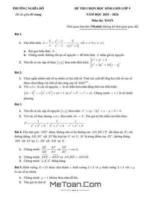 Đề Thi Chọn Học Sinh Giỏi Toán 9 Phường Nghĩa Đô Năm Học 2025-2026 (Kèm Lời Giải Chi Tiết)