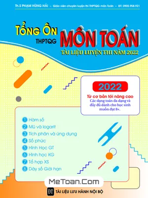 Tổng Ôn 50 Dạng Toán Thi Tốt Nghiệp THPT Năm 2022 Môn Toán