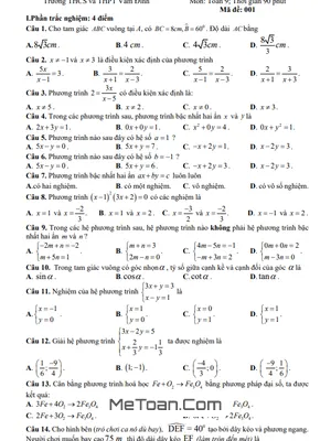 Đề Thi Giữa Kì 1 Toán 9 Năm 2024 - 2025 Trường THCS&THPT Vàm Đình - Cà Mau
