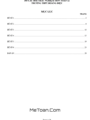 Ôn Thi THPT Quốc Gia 2017 Môn Toán: 6 Đề Có Đáp Án - THPT Hoàng Diệu Sóc Trăng