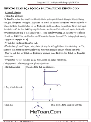 Phương Pháp Tọa Độ Hóa Bài Toán Hình Không Gian - Trần Duy Thúc