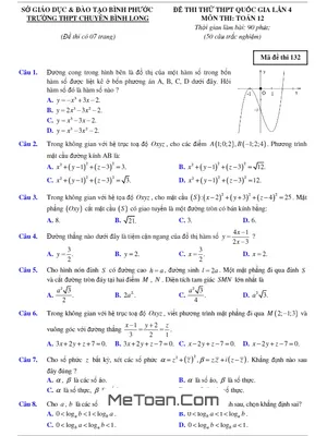 Đề thi thử THPT Quốc gia 2017 môn Toán trường THPT chuyên Bình Long – Bình Phước lần 4