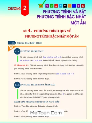 Tài liệu bổ trợ học tập phương trình và bất phương trình bậc nhất một ẩn Toán 9