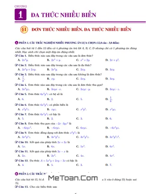 Bộ đề kiểm tra Toán 8 theo cấu trúc mới: Tài liệu ôn tập đầy đủ nhất