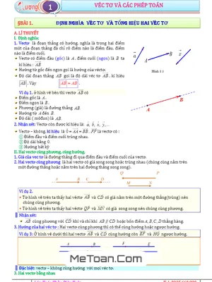 Bài Tập Vectơ Và Các Phép Toán Lớp 10 - Diệp Tuân