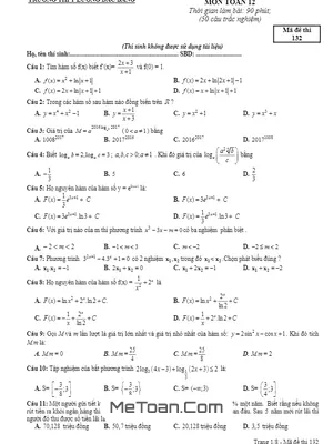 Đề thi thử THPT Quốc gia môn Toán năm 2017 trường THPT Lương Đắc Bằng - Thanh Hóa