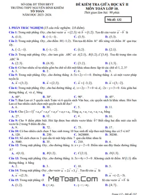 Đề Thi Giữa Học Kỳ 2 Toán 10 Năm 2023 - 2024 Trường THPT Nguyễn Bỉnh Khiêm - BRVT - TOANMATH.com