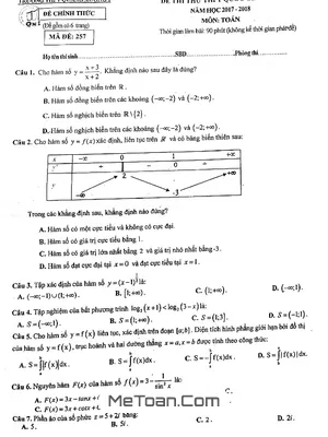Đề thi thử Toán THPT Quốc gia 2018 trường THPT Quảng Xương 1 – Thanh Hóa lần 3 (có đáp án)