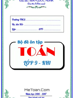 Trọn Bộ 73 Đề Thi HK1 Toán 9 Mới Nhất - Thầy Trần Quốc Nghĩa