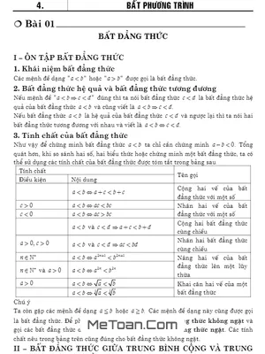 Bài Tập Bất Đẳng Thức Và Bất Phương Trình Có Lời Giải Chi Tiết - Nguyễn Phú Khánh, Huỳnh Đức Khánh