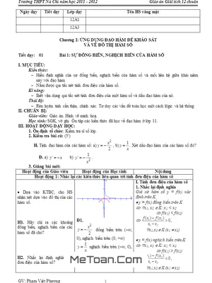 Giáo án Giải tích 12 Cơ bản - Phạm Việt Hương - Nguồn Tài Liệu Uy Tín