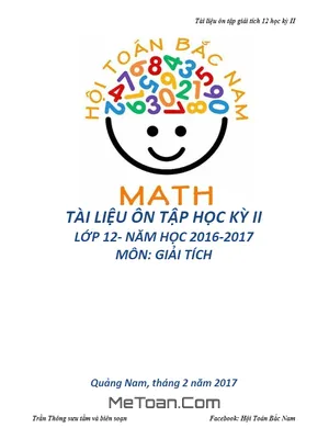 Tài Liệu Ôn Thi Giải Tích 12 Học Kỳ 2 - Trần Thông