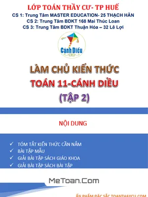 Làm chủ kiến thức Toán 11 Cánh Diều (tập 2) - Trần Đình Cư