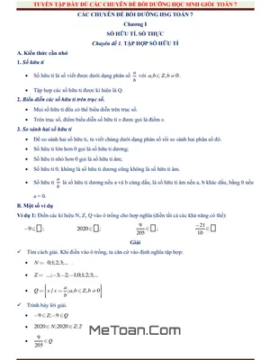 Tuyển Tập Đầy Đủ Các Chuyên Đề Bồi Dưỡng Học Sinh Giỏi Toán 7