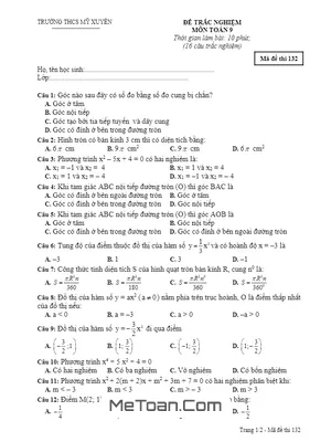 Đề thi HK2 Toán 9 năm 2016 - 2017 trường THCS Mỹ Xuyên - Sóc Trăng