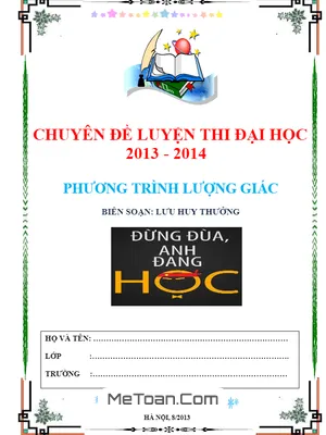 Chuyên Đề Phương Trình Lượng Giác - Lưu Huy Thưởng