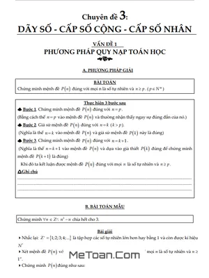 Các Dạng Bài Tập Dãy Số, Cấp Số Cộng Và Cấp Số Nhân Lớp 11