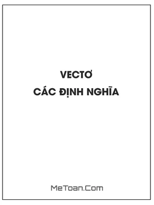 Vectơ và các định nghĩa