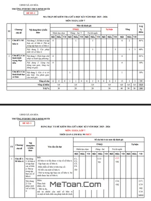 Đề Thi Giữa Kì 1 Toán 7 Năm 2025 - 2026 Trường THCS Đinh Ruối, Gia Lai (Kèm Đáp Án)