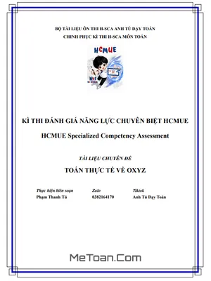 Tài liệu ôn thi: Toán thực tế phương pháp tọa độ trong không gian Oxyz – Thầy Phạm Thanh Tú