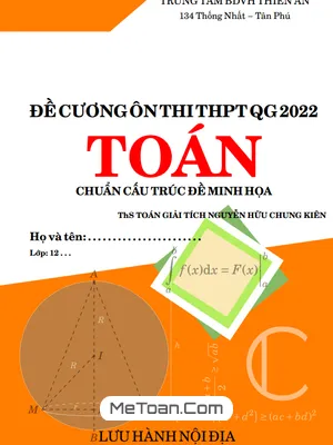 Đề cương ôn thi THPT QG 2022 môn Toán chuẩn cấu trúc đề minh họa