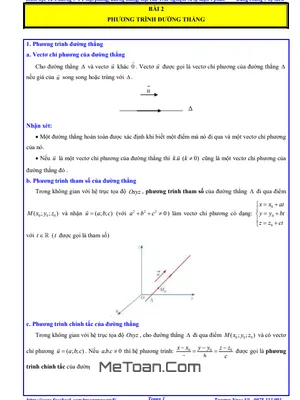 Trọn Bộ Chuyên Đề Phương Trình Đường Thẳng Trong Không Gian Lớp 12 (Trắc Nghiệm & Tự Luận)