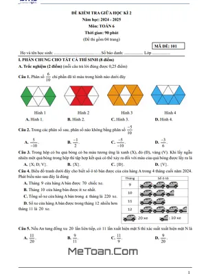 Đề Thi Giữa Học Kì 2 Môn Toán 6 Năm Học 2024 – 2025 Trường Ban Mai School – Hà Nội
