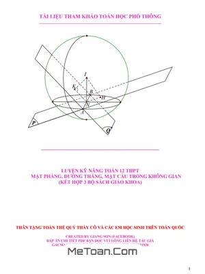 Củng Cố Kiến Thức Toán 12: Trắc Nghiệm Mặt Phẳng, Đường Thẳng, Mặt Cầu