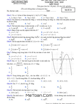 Đề thi thử Toán THPTQG 2019 lần 1 liên trường THPT thành phố Vinh - Nghệ An