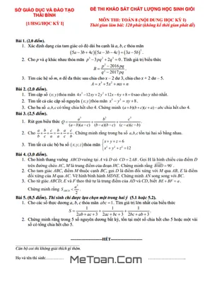 Tuyển Tập 10 Đề Thi Học Sinh Giỏi Toán 8 HK1 Có Đáp Án - Bám Sát Cấu Trúc Sở GD&ĐT Thái Bình