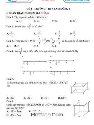 Bộ 16 Đề Tham Khảo Giữa Kì 1 Toán 7 Năm 2024 - 2025 Phòng GD&ĐT Hóc Môn - TP.HCM