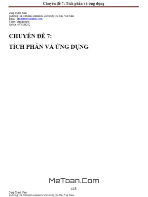 Chuyên Đề Tích Phân - Đặng Thành Nam - Nâng Cao Ôn Thi Đại Học