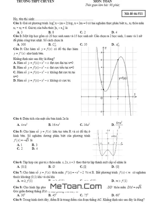 Đề thi thử Toán THPT Quốc gia 2019 trường THPT chuyên ĐHSP Hà Nội lần 1