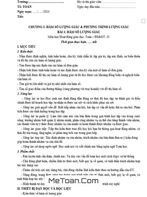 Giáo Án Toán 11 Mới Nhất Theo Công Văn 5512