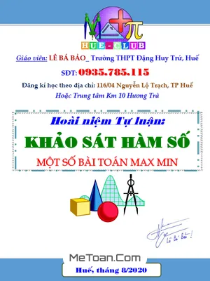 Phương pháp hàm số giải bài toán GTLN - GTNN và bất đẳng thức hai biến số