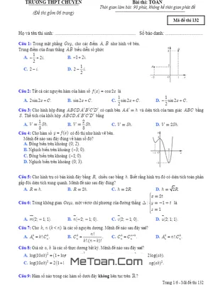 Đề thi thử Toán THPTQG 2018 trường THPT chuyên Đại học Vinh – Nghệ An lần 1