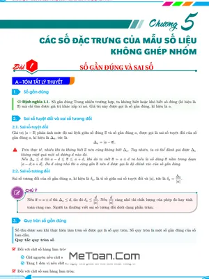 Các dạng toán Các số đặc trưng của mẫu số liệu không ghép nhóm Toán 10 thường gặp