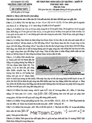 Đề Chọn Học Sinh Giỏi Toán 10 Năm 2025 – 2026 Trường THPT Mỹ Đình – Hà Nội