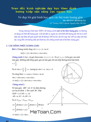 Khám Phá Vẻ Đẹp Lời Giải Hình Học Trong Bài Toán Lượng Giác