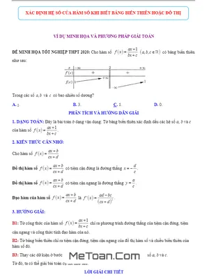 Xác định Hệ Số Của Hàm Số Khi Biết Bảng Biến Thiên Hoặc Đồ Thị