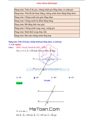 Cẩm Nang Luyện Thi HSG Toán 7: Chinh Phục Mọi Dạng Bài Hình Học