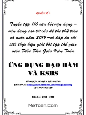 110 Bài Toán Vận Dụng Và Vận Dụng Cao Về Ứng Dụng Đạo Hàm Để Khảo Sát Và Vẽ Đồ Thị Hàm Số